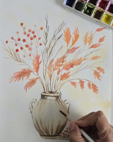 Autumn Foliage Vase