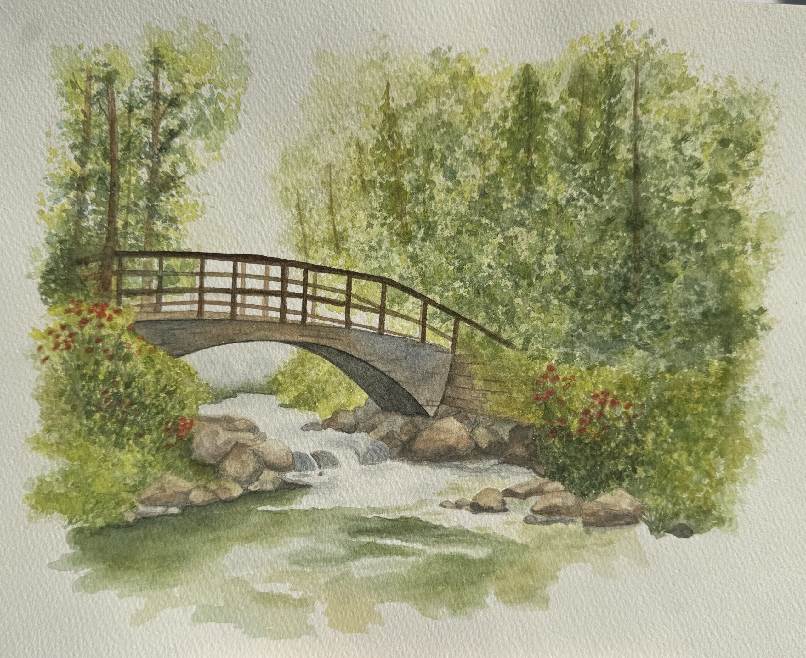 Watercolour Bridge By Theresa J