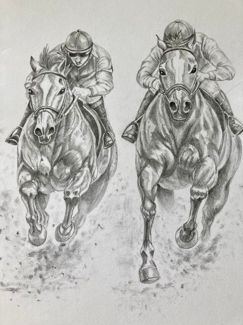Race Horses by Carole P