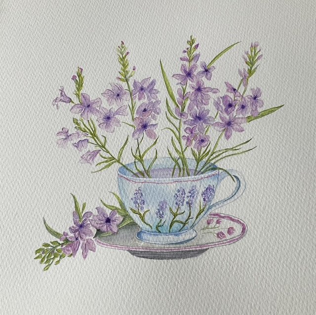 Watercolour- Tea Cup - By Carole